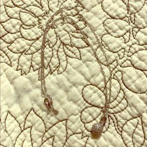 Silver Crystal ball necklace